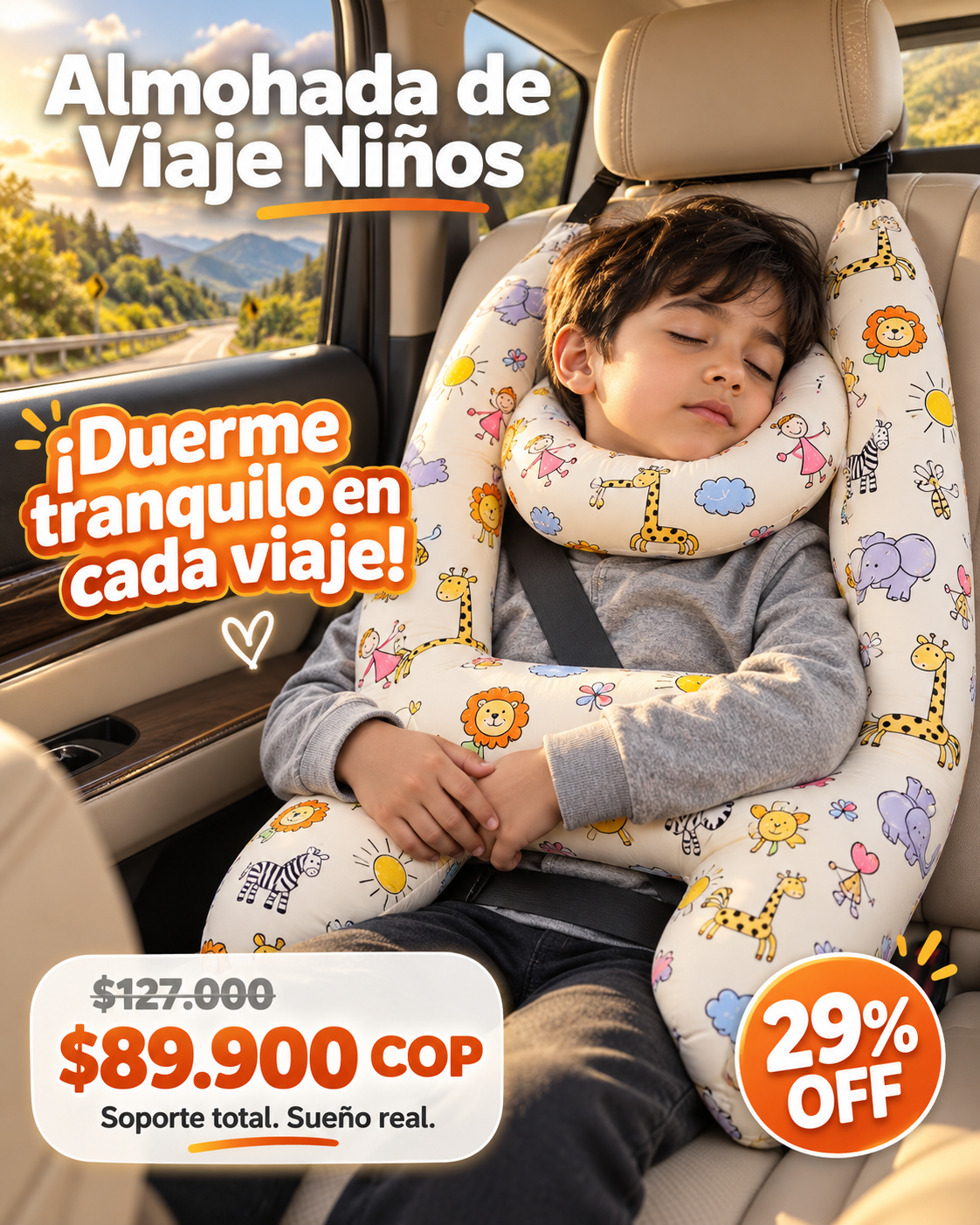 Almohada De Seguridad Cojin De Viaje Par