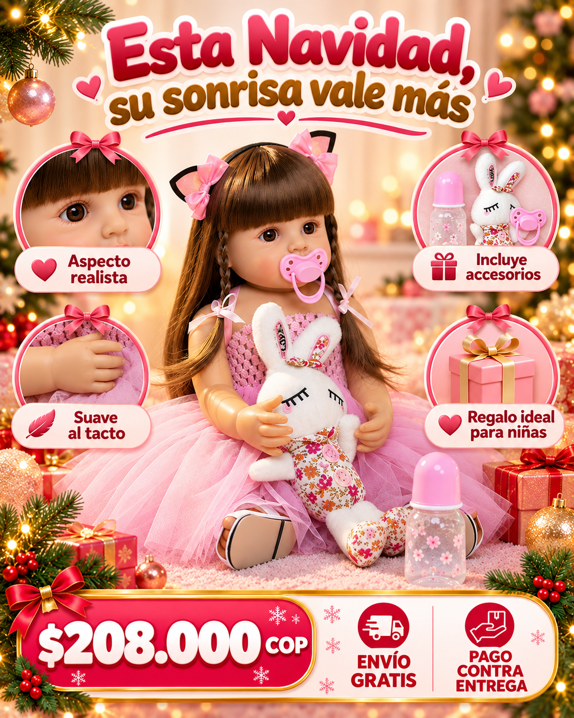 Muñeca Reborn Realista con Accesorios