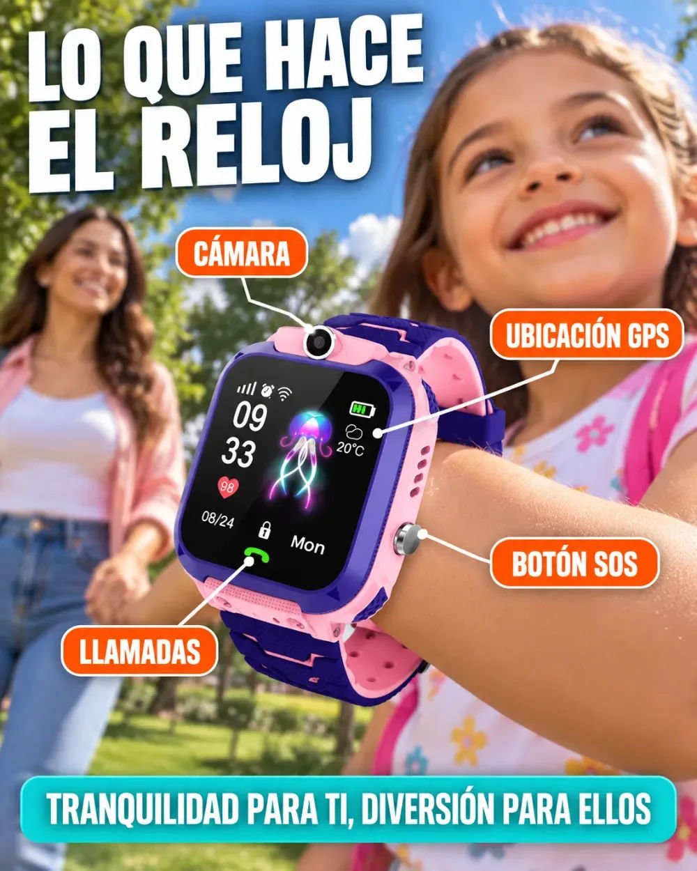 Reloj GPS SOS para Niños